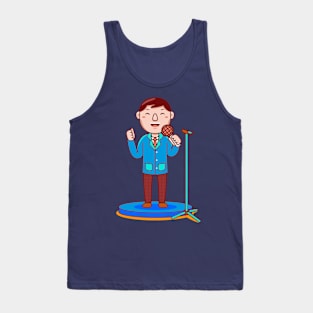 Cute Public Speaker Cartoon Tank Top